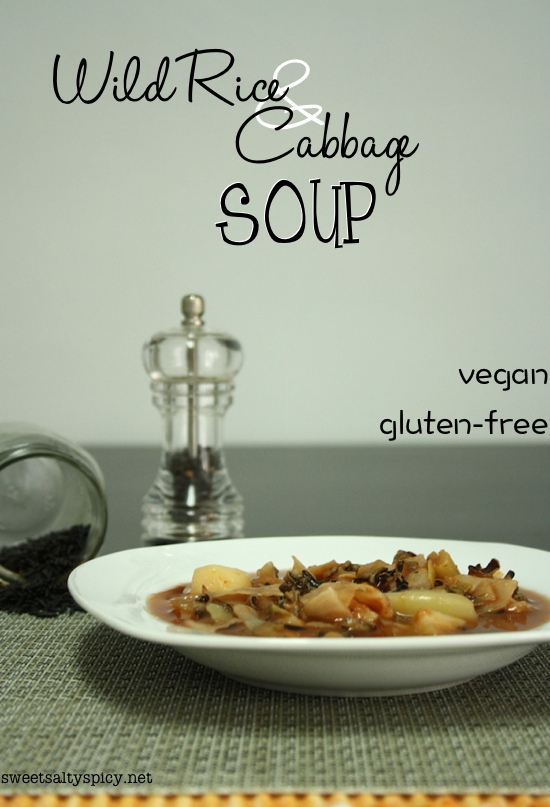 wild rice and cabbage soup - vegan and gluten-free